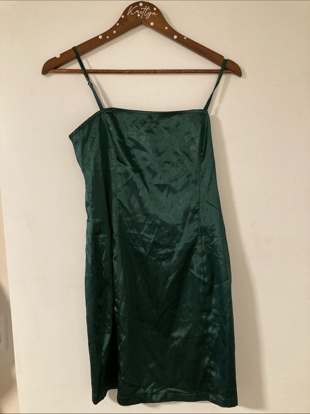 Pretty Little Thing Emerald Satin Slip Dress